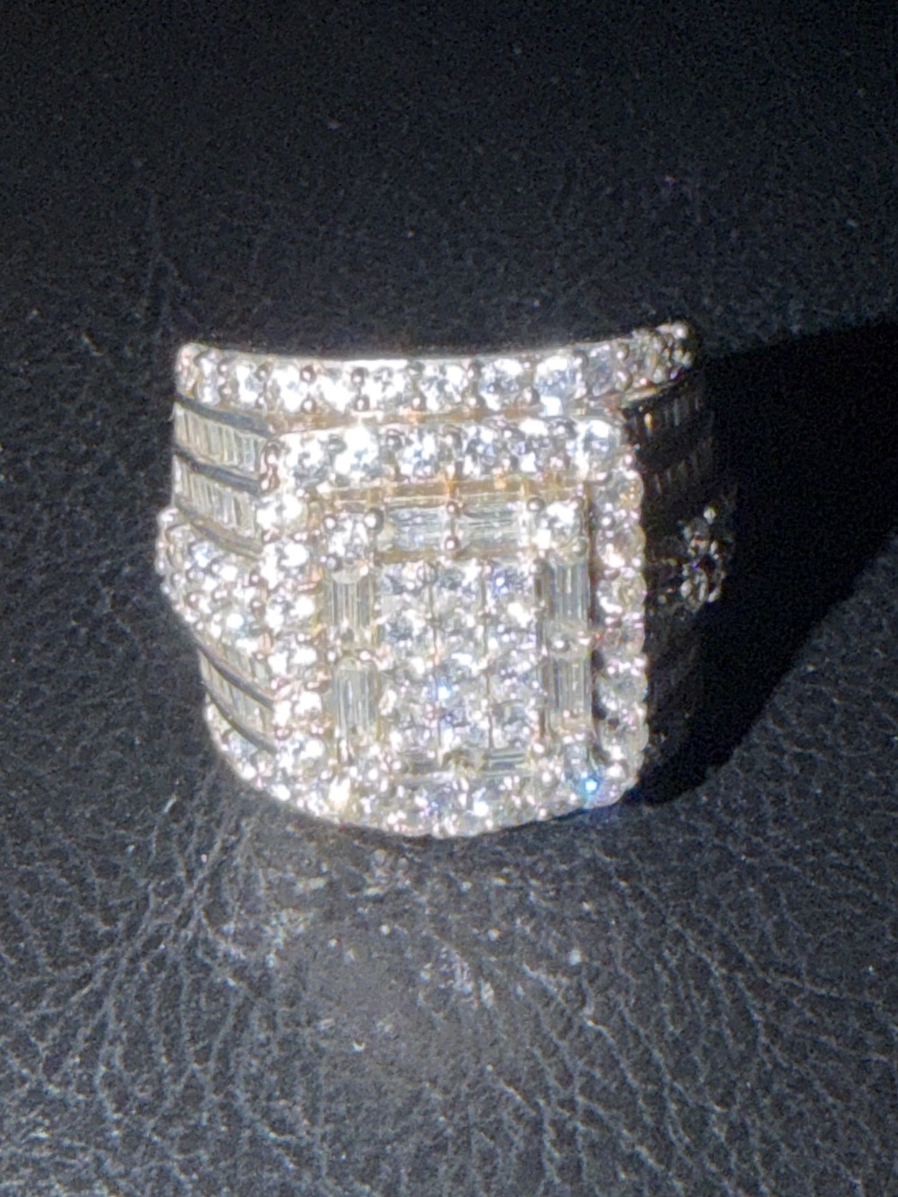 JTV Bella Luca Diamond stimulant/CZ Cocktail Ring in Sterling Silver size 6